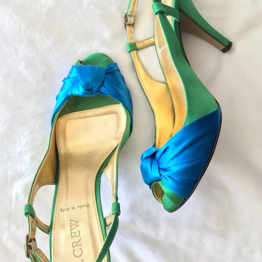 J. Crew Martine Two-tone Satin heels